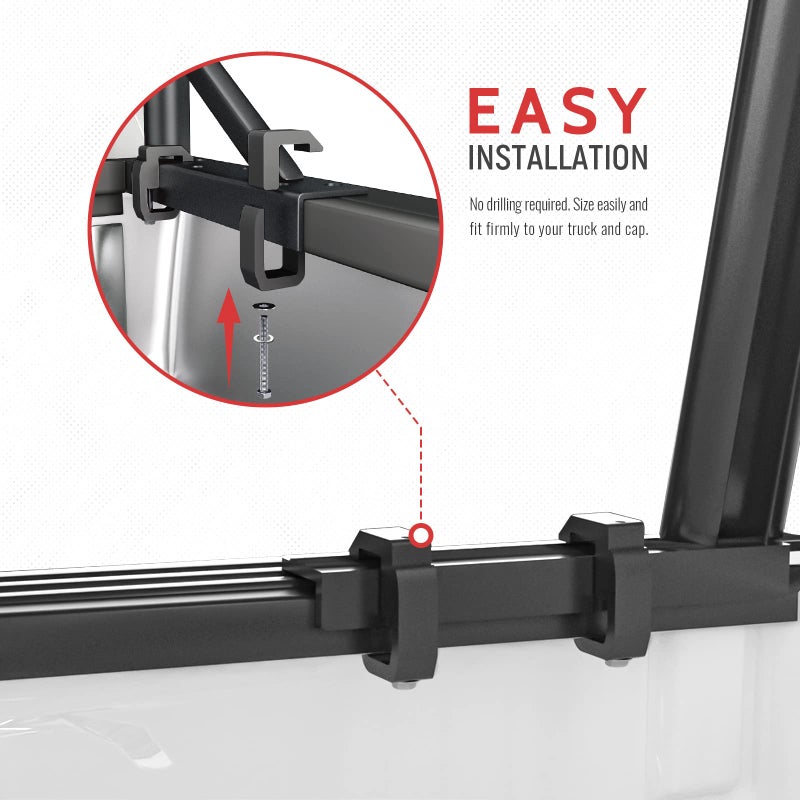 AA-Racks P-AC-08 Truck Cap / Camper Shell Mounting Clamp fit Chevrolet Silverado S-10 Colorado / GMC Sierra Sonoma Canyon, Dodge Ram, Ford F-150, Set of 4 - Black - Image 5